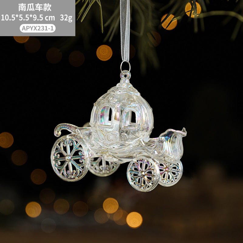 Wholesale Christmas Tree Transparent Pumpkin Bell Angel Girl Acrylic Decoration